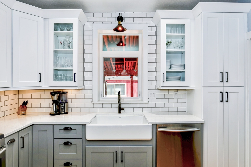 Modern kitchen remodel with light cabinetry